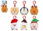 Christmas Clip On Plush With Sound Chip 8cm