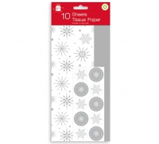 Christmas Tissue Paper Silver 10 Sheet