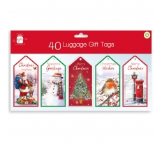 40 Pack Luggage Tags Traditional