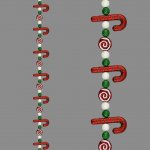 Christmas Candy Cane Garland Red,White & Green 1.5M