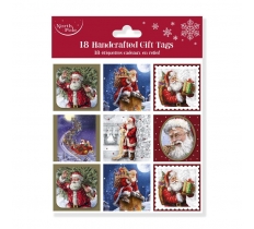 Christmas Traditional Santa Gift Tags Polybag Pack Of 18