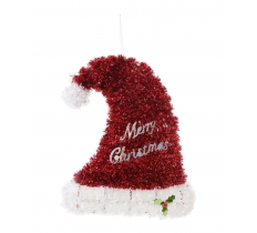 Christmas Tinsel Hat Plaque 30cm