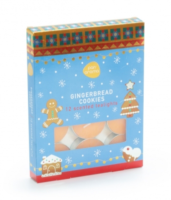 Tealights Gingerbread Cookies Sparkle 12pk
