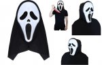 Adult Screaming Ghost Face Mask with Hood (18cm x 31cm)