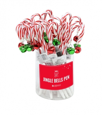 Candy Cane Pen With Nutbell 20cm X 24 ( 62p Each )