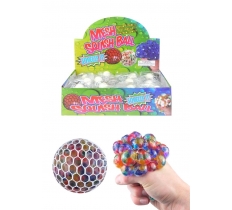 Squishy Mesh Net Ball With Colour Beads 7cm