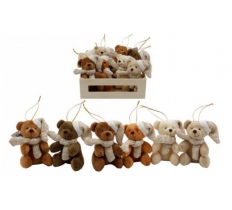 Teddybear Cr Hat Hang Dec 10CM