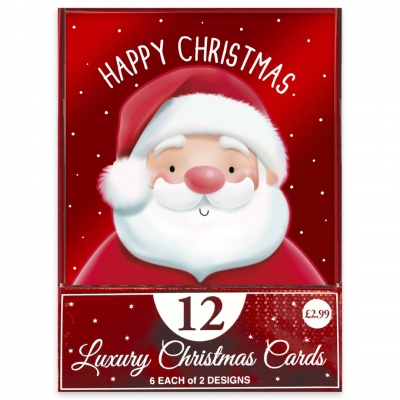 Christmas Cute Santa Card 12pk