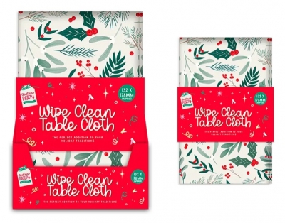 Christmas Printed Wipe Clean Tablecloth 132 x 178cm