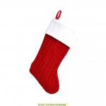 Deluxe Plush Red Classic Knitted Stocking 40cm X 25cm