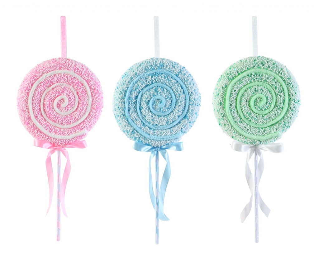 Christmas Pastel Hanging Lollipop 43cm - Click Image to Close
