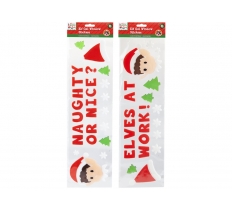 Elf Gel Window Stickers 15cm x 55cm ( Assorted Designs )