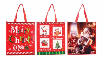 Christmas Shopper Bag Pe Shiny Small