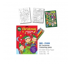 A4 Christmas Elf 8 page Colouring Pack With Pencils