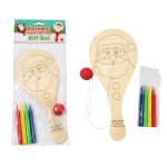 Christmas Santa Colour Your Own Paddle Ball Set