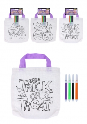 Halloween Colour Your Own Tote Bag With Pens