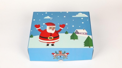 Santa Blue Gift Box Small 24 x 20 x 7cm