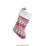 Deluxe Plush Red Classic Knitted Stocking 40cm X 25cm