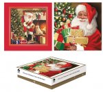Cards Xmas 12 Square Boxed Trad Santa