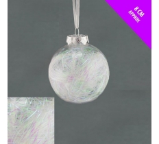 Clear Lametta 8cm Bauble