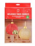 Christmas Inflatable Tinsel Bauble 30cm 2pk