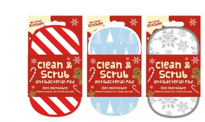 Christmas 2 In 1 Antibacterial Scrubbing Pad