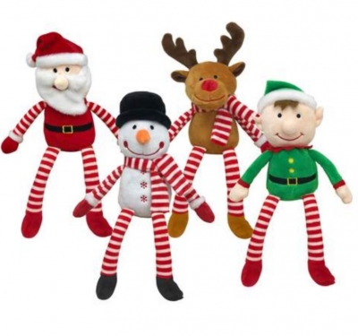 Plush Christmas Stripey Legs 15cm