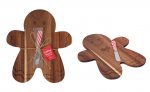 Christmas Wooden Gingerbread Man Chopping Board & Knife