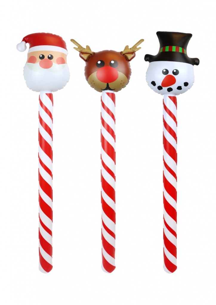 Inflatable Christmas Stick 3 Assorted Designs (118cm) - Click Image to Close