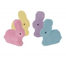 Mini Flocked Bunny Decorations 4pk