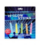 Box Glow Sticks (15cm) with Cord Lanyards 10 Piece