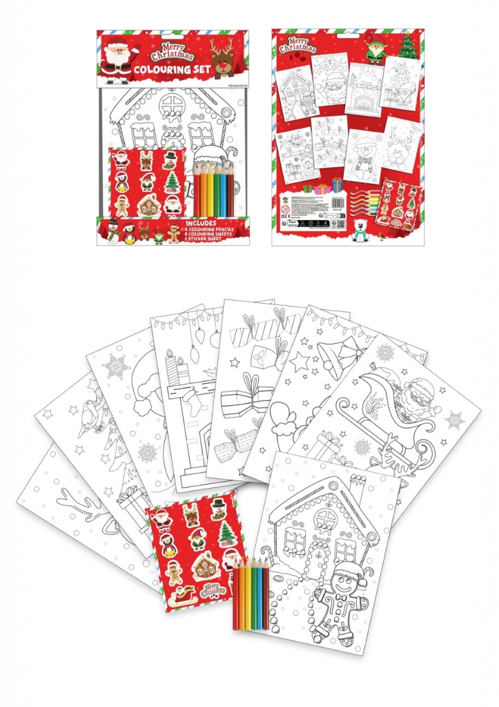 Christmas Colouring Set with Stickers - Click Image to Close