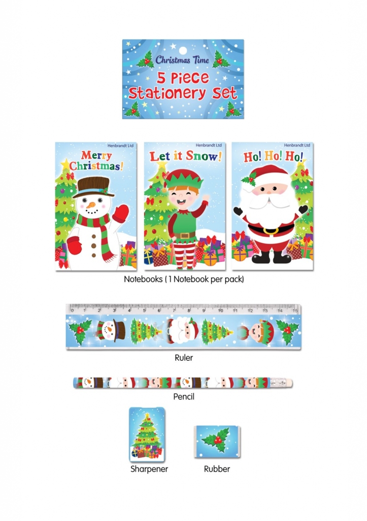 Christmas 5 Piece Stationery Set - Click Image to Close