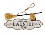 HALLOWEEN HAUNTED HOME PLAQUE 40X36CM