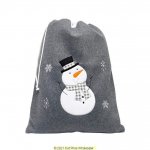 Deluxe Plush Charcoal Snowman Christmas Sack 50cm X 70cm