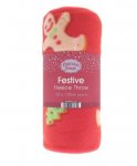 Gingerbread Festive Design Fleece Blanket Throws 120x150cm