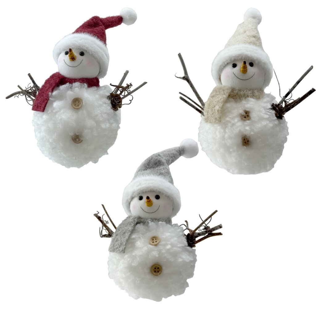 Christmas Nordic Snowman 12cm - Click Image to Close
