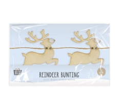 Wooden Reindeer Bunting 1.5M