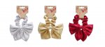 Hair Scrunchie With Bow ( Assorted Colours )