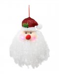 Light Up Tinsel Hanging Santa Face 50cm