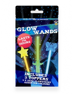 Magic Glow Wand (15cm) 3 Assorted Colours and Designs