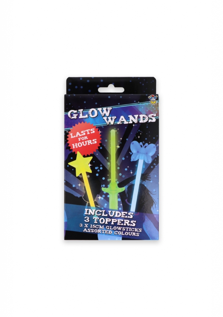 Magic Glow Wand (15cm) 3 Assorted Colours and Designs - Click Image to Close
