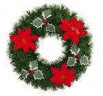 Snow White Holly/poinsettia Wreath 38cm