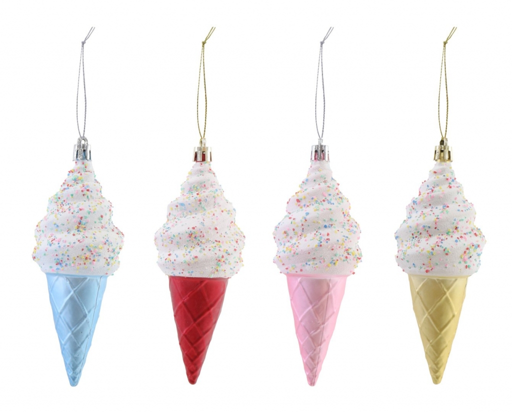 Christmas Deco Ice Cream 13cm Pastel - Click Image to Close