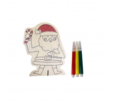 Colour Your Own Wooden Santa