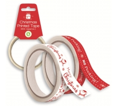 Christmas Printed Tape 30m (2 Designs)