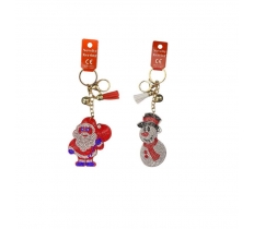 Christmas Diamond Santa / Snowman Keyring