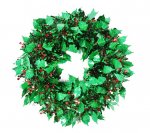 Tinsel Holly Berry Wreath 39cm