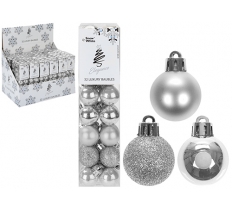 SET OF 32 2.5CM BAUBLES IN PVC BOX