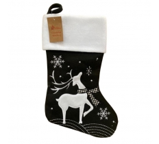 Deluxe Plush Modern Reindeer Christmas Stocking